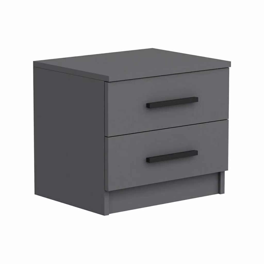 Comodino DMORA Moderno in Legno Nero Antracite Opaco L: 50 cm, P: 47 cm, H: 40 cm – 2