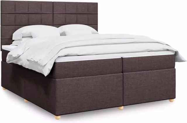 Letto Ibrido con Materasso vidaXL Marrone e Bianco L/P: 200 x 200 cm – 1