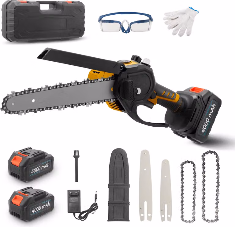 Troncatrice a batteria senza spazzole - Mini motosega da 15/20 cm - 31.000 giri/min - compatibile con batteria da 18V - per lavori del legno e potatura del giardino - colore giallo