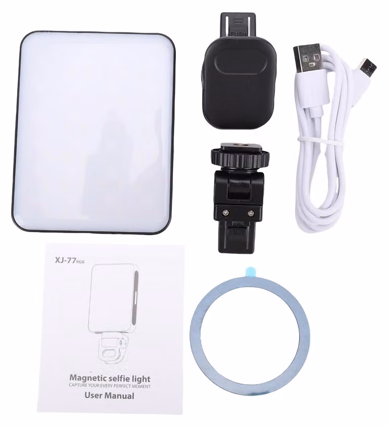 Luce di riempimento magnetica, video LED RGB ruotabile a 360° per conferenze, dirette streaming, brevi video e selfie