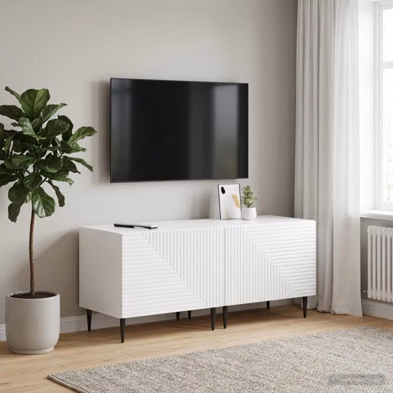Mobile TV moderno vidaXL in legno MDF bianco lucido
