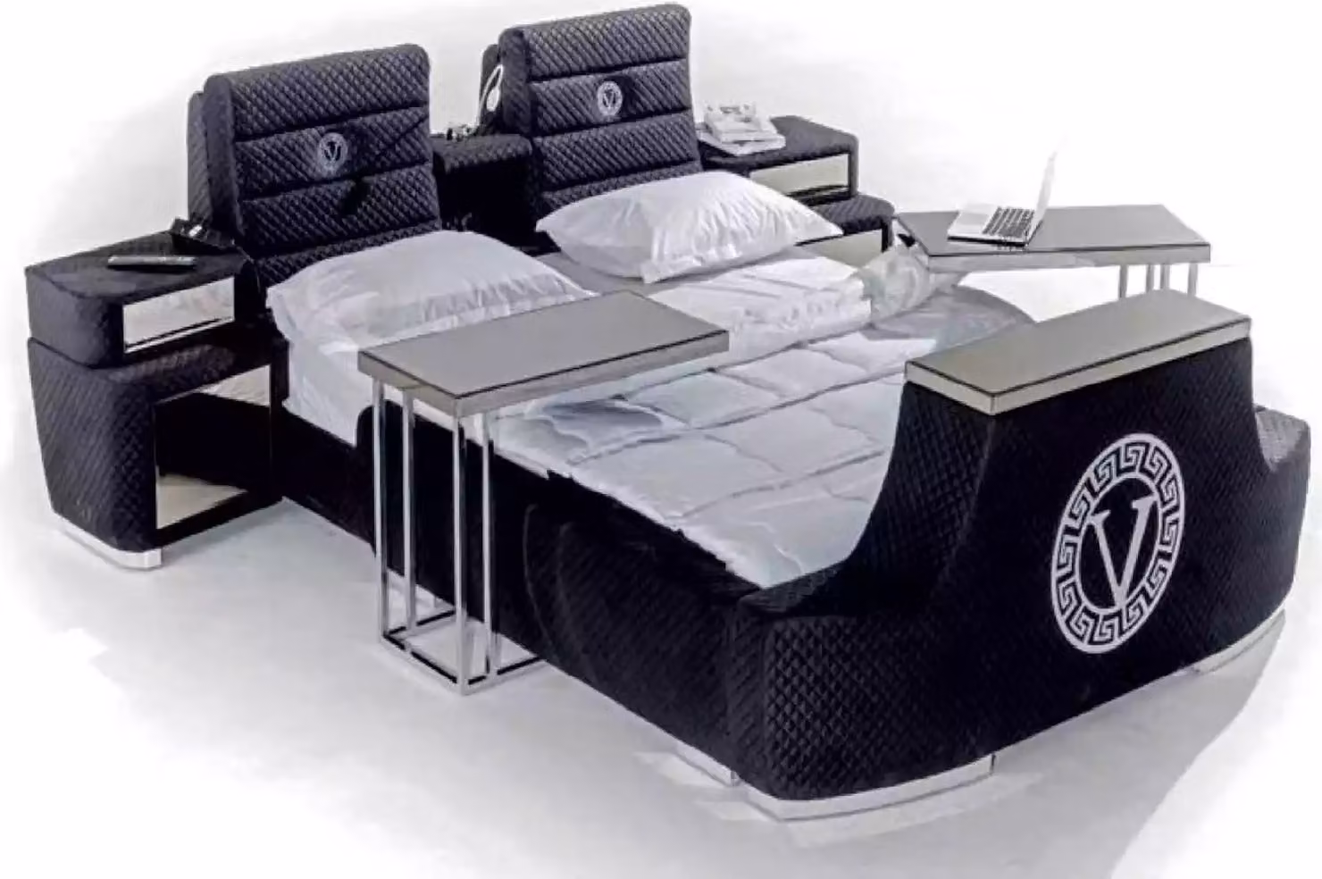 Modernes Doppelbett blau Luxus Doppelbett modernes Design Bettgestell