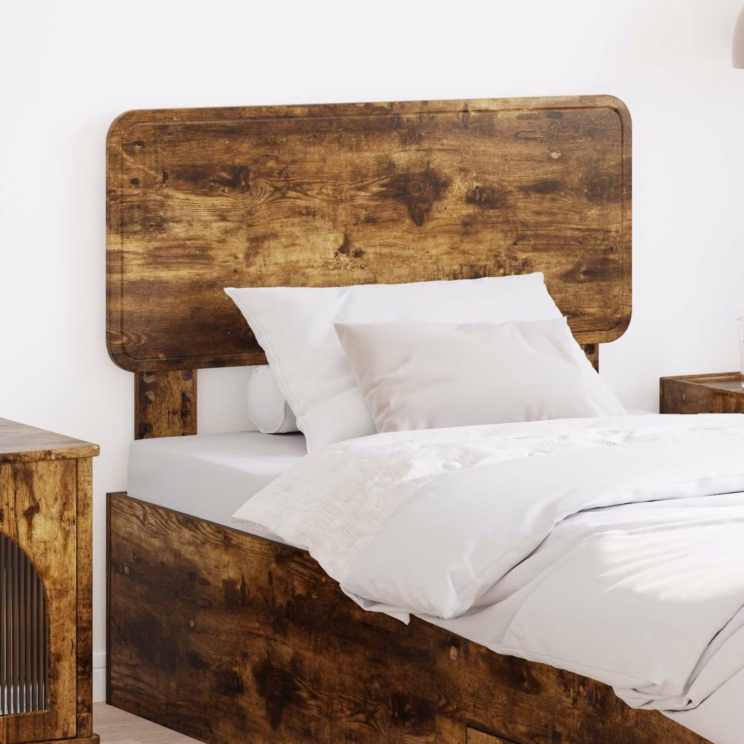 Testiera per letto vidaXL in legno ingegnerizzato rovere fumé marrone