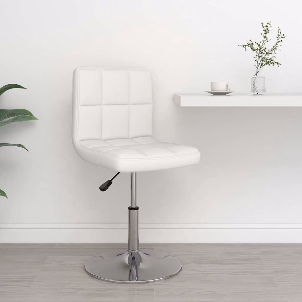 Sgabello da bar vidaXL in similpelle bianco con struttura in metallo