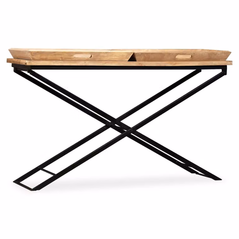 vidaXL Tavolo consolle in legno di mango massiccio 130 x 40 x 80 cm