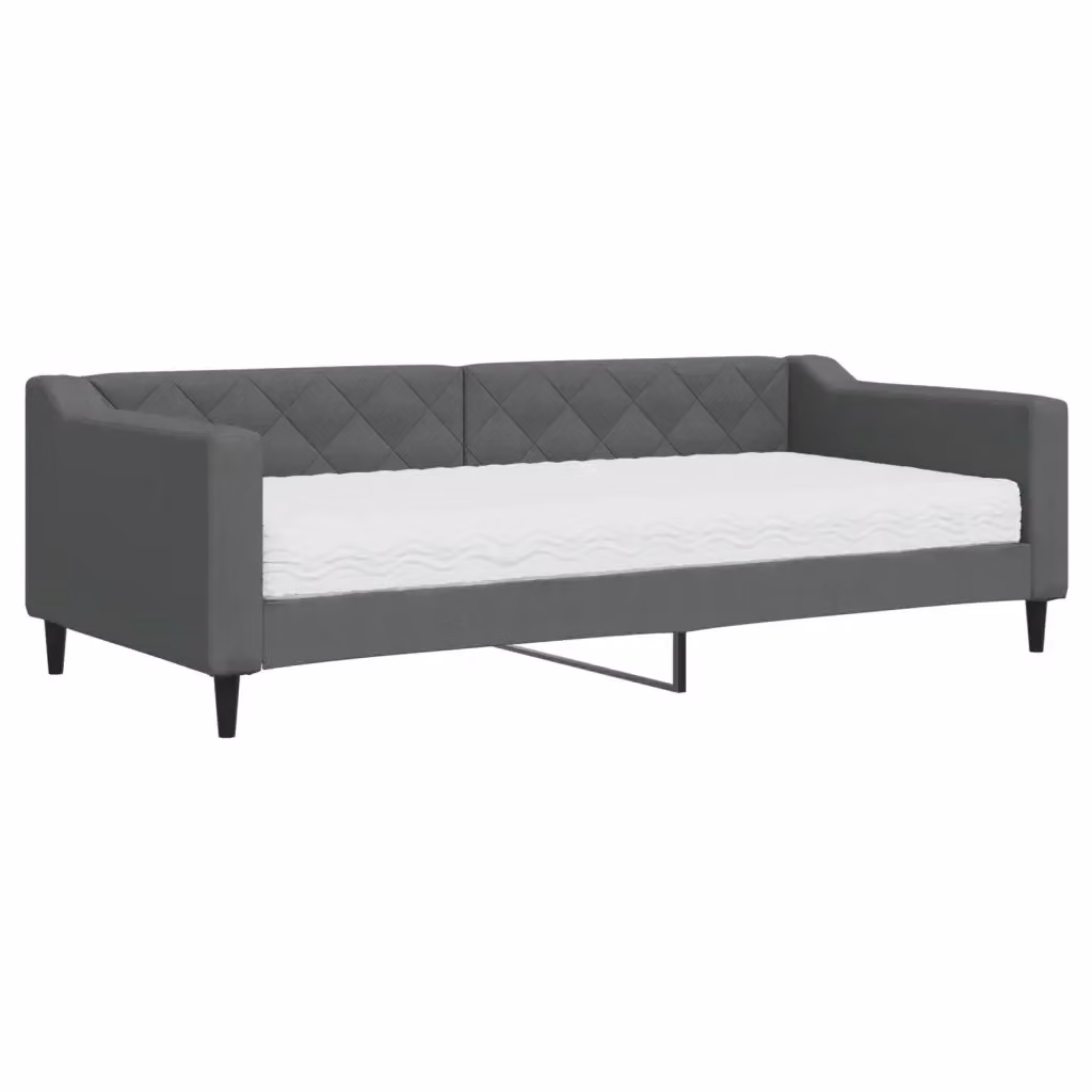 Divano Letto Moderno vidaXL in Tessuto Grigio con Struttura Imbottita – 2
