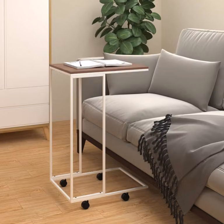 Maison Exclusive - Tavolino con rotelle Bianco 40x30x63,5 cm Materiale ligneo