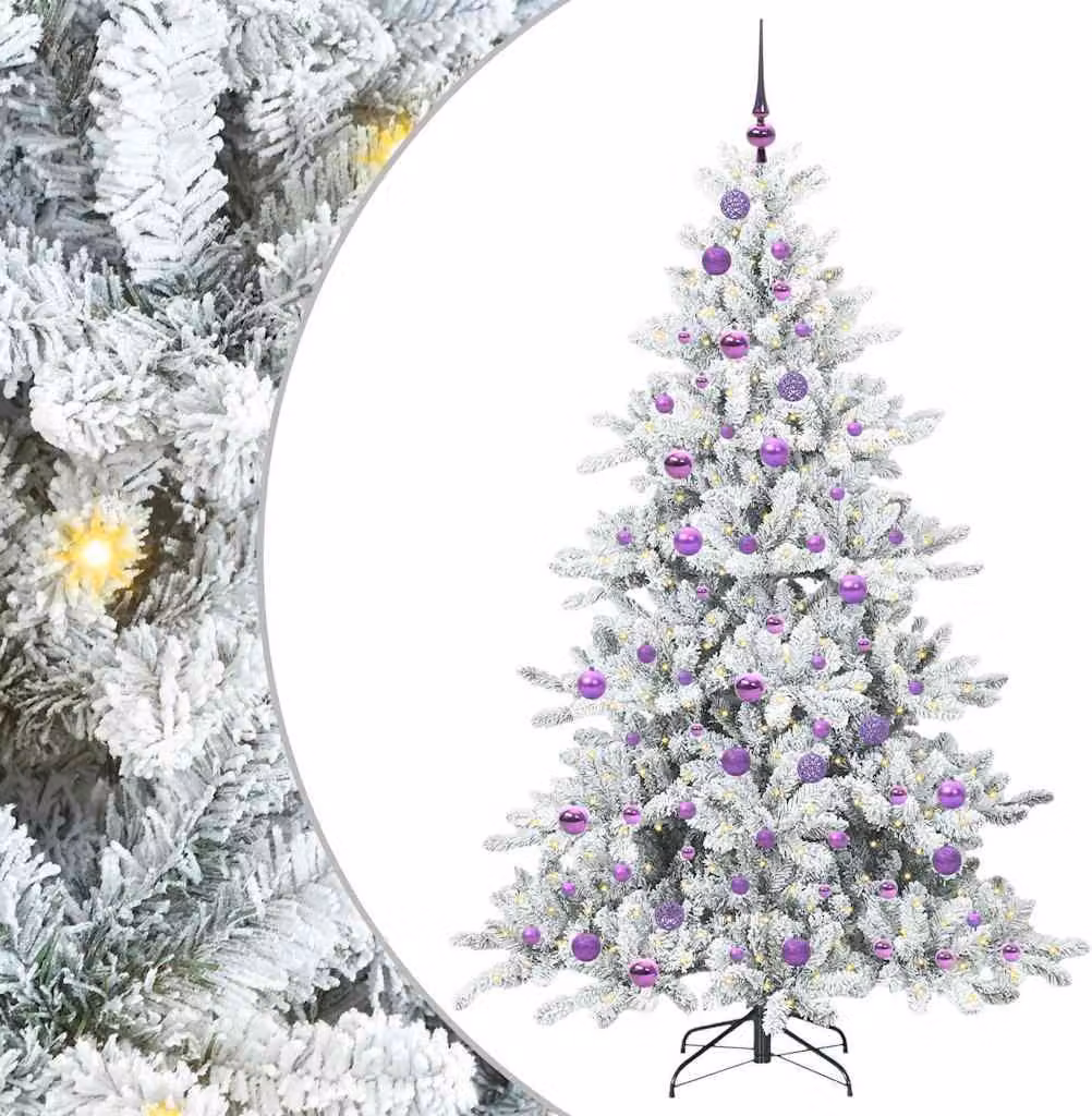 Albero di Natale Artificiale con Rami Pieghevoli Bianco 180 cm