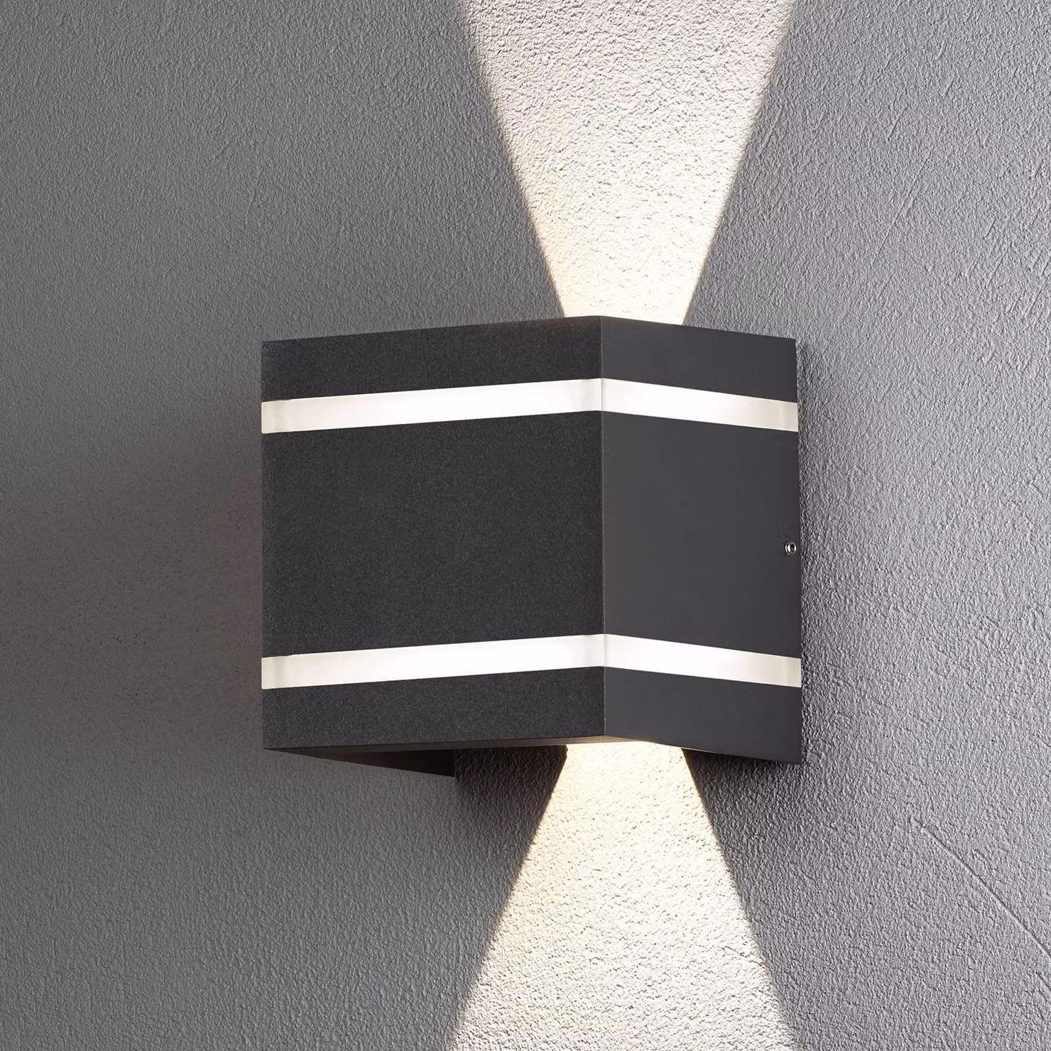 Konstsmide Applique da esterni a LED Cremona, Nero, Alluminio, Moderno, Applique LED da esterni