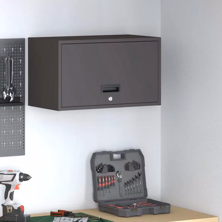 Armadio a muro vidaXL in stile industriale nero con ante a battente e serratura L/P/H: 60 x 33 x 35 cm