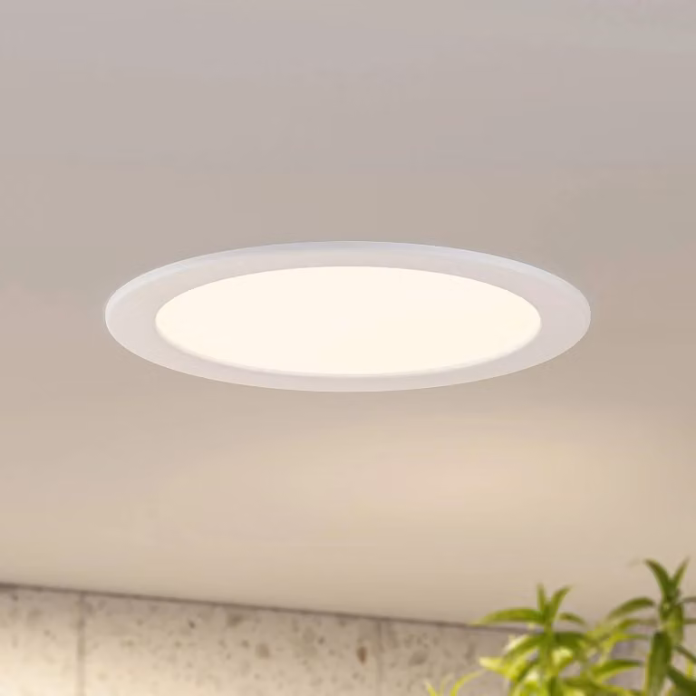 Prios Luci LED da incasso Cadance, bianco, 24 cm, set di 3, CCT Cadance PRIOS, dimmerabile, Bianco / Opale, Bagno, Alluminio, Moderno