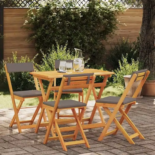 Set bistrot 5 pz Olio Naturale Legno di Acacia Massello 4105505