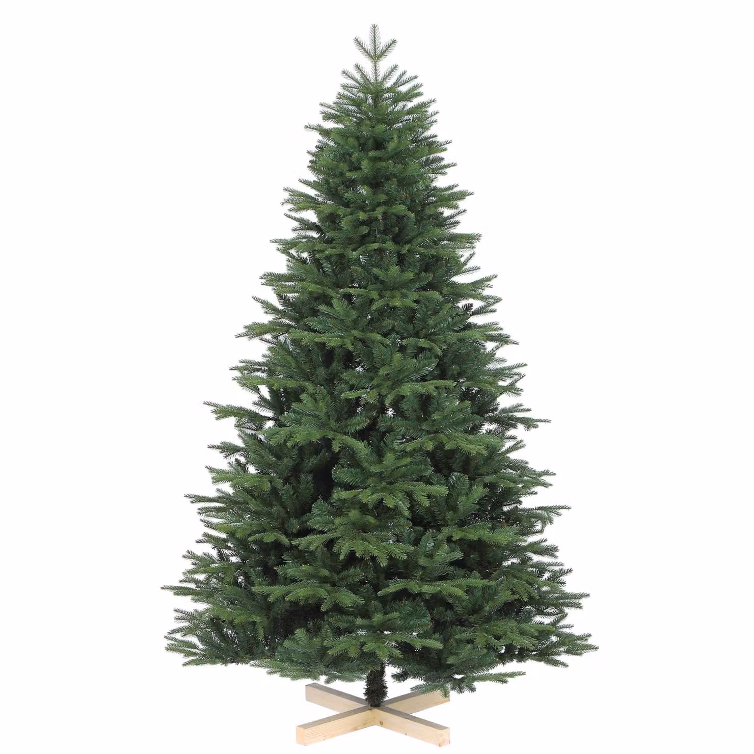 Salcar 210 cm Albero di Natale Artificiale Abete Nordmann con supporto in legno, con 1525 rami in PE e 993 rami in PVC