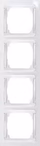 Telaio universale quadruplo, bianco puro lucido - Telaio a 4 ingressi bianco R4UE55-wg