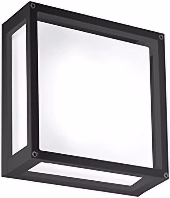 Lampada da Parete e Soffitto a LED 20W IP54 3000K in Alluminio pressofuso Grigio Scuro 25x25x9.5 cm per Ambienti Interni ed Esterni di Design Moderno