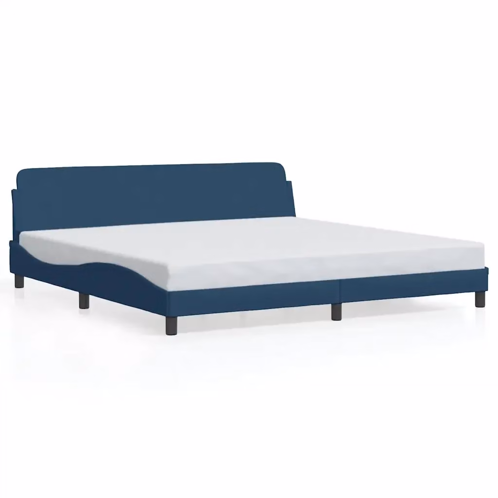Letto matrimoniale moderno vidaXL in tessuto blu con struttura in legno e metallo L/P/H: 205 x 200 x 74,5 cm – 2