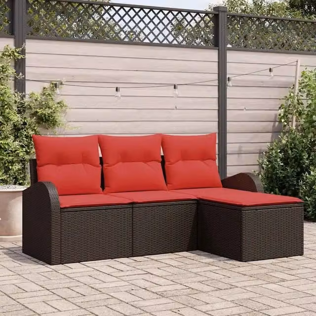 Set Divano da Giardino Marrone polyrattan 3345994
