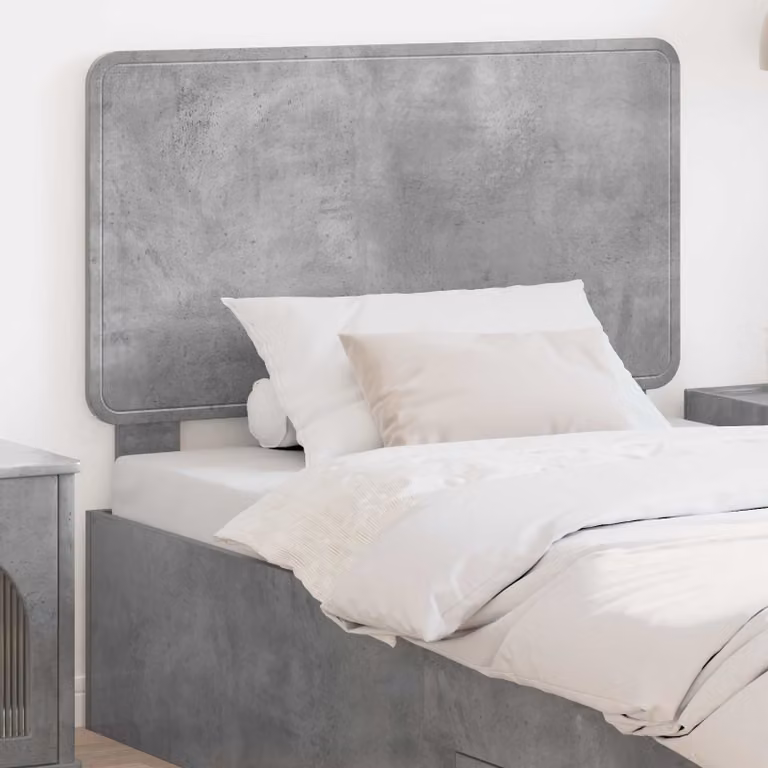 Testiera per letto moderna vidaXL in legno ingegnerizzato grigio cemento con design astratto opaco