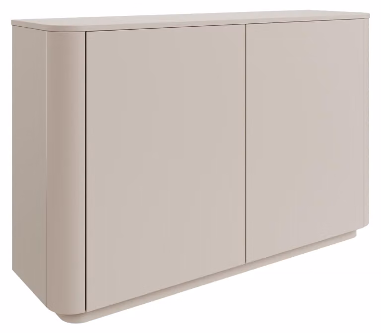 Selsey Luvio - Credenza a 2 ante con 6 scomparti, bordi arrotondati, 140 cm, grigio cashmere