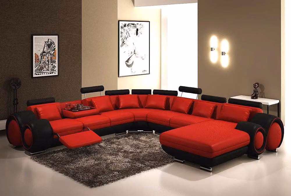 Ledersofa Couch Polster Sitz Garnitur Couchen Wohnlandschaft BIG XXL Couchen