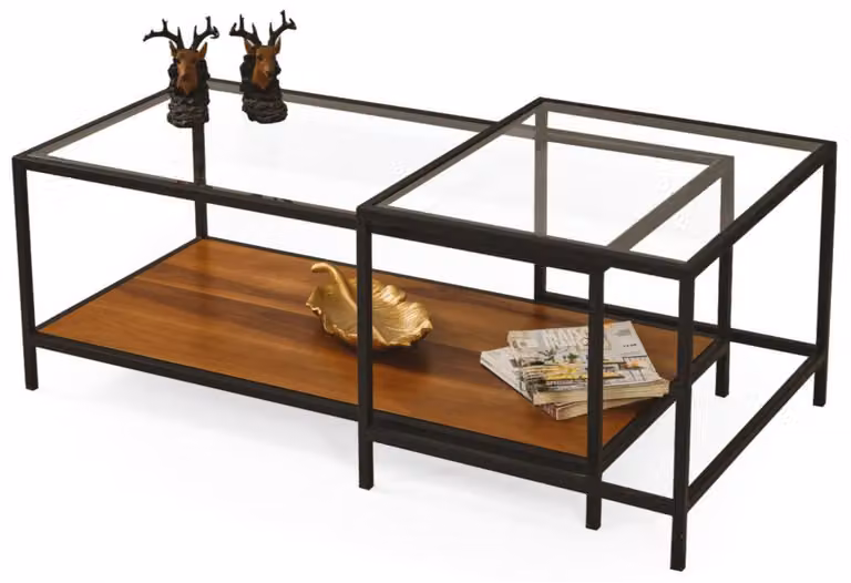 Tavolino da salotto elegante e confortevole, in vetro, design moderno, rettangolare, nuovo