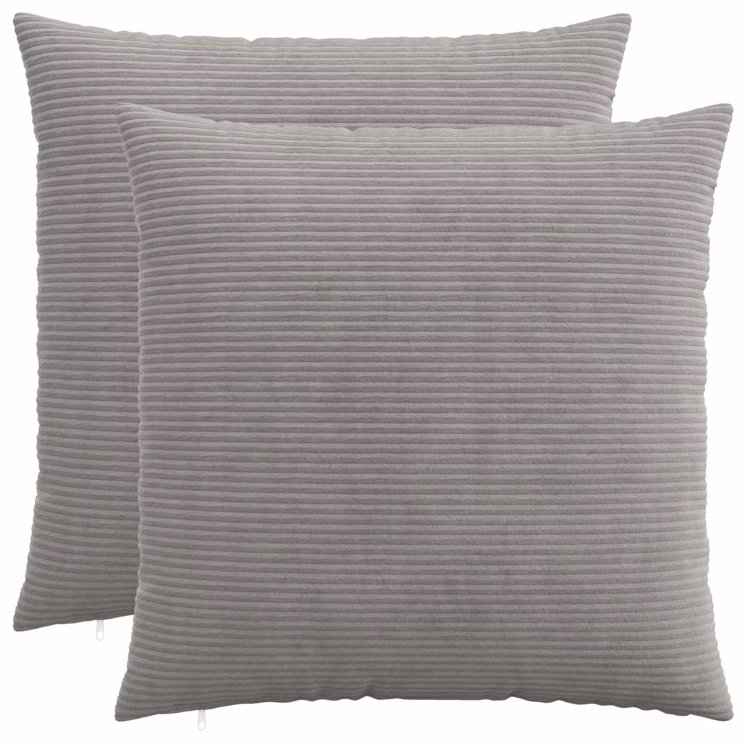 Set di 2 federe vidaXL HEERLEN in velluto a coste, Grigio Chiaro, 55 x 55 cm