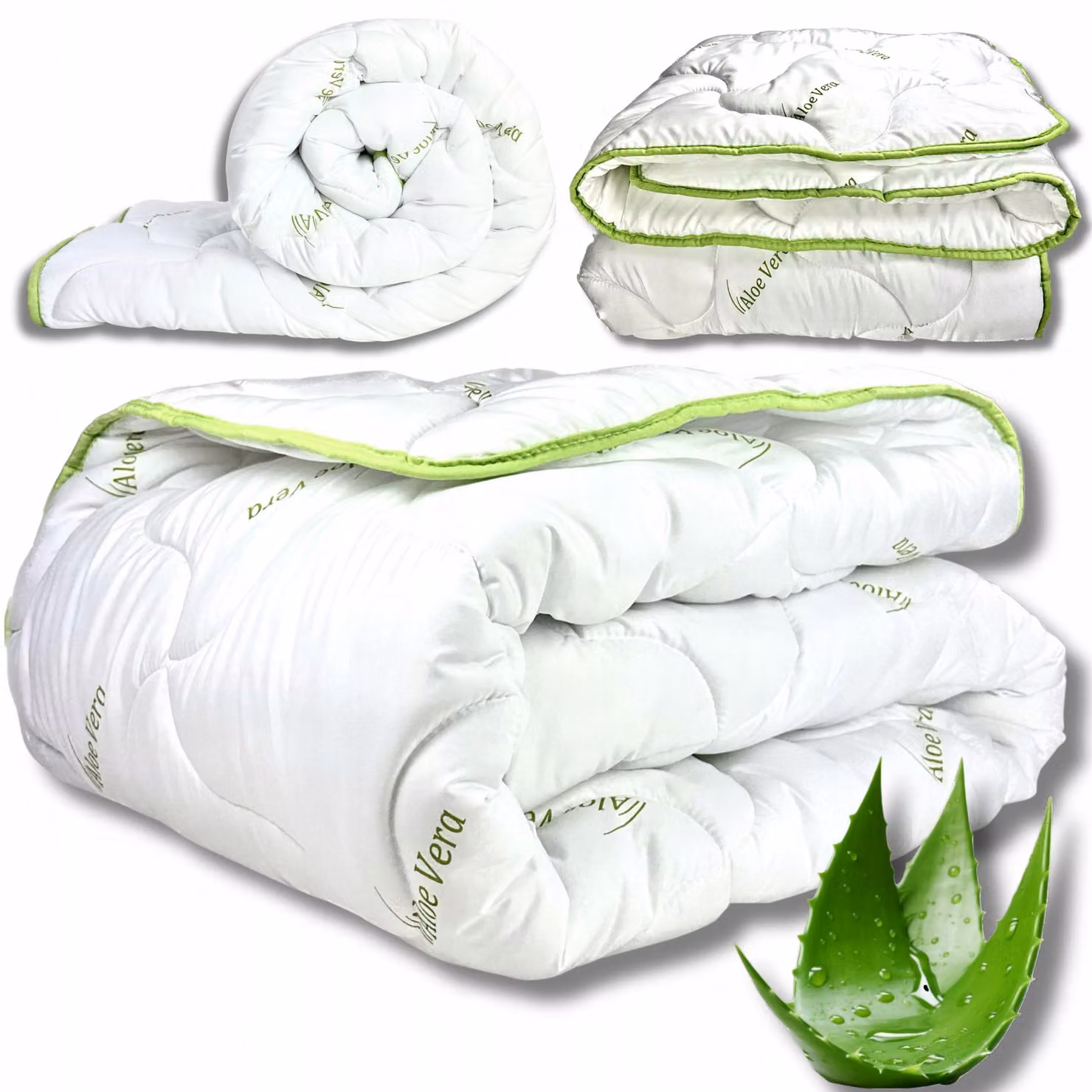 Copertura per letto 140x200 cm - Piumino invernale - Aloe Vera - Adatto per allergici - 300g/m² - Con tasca