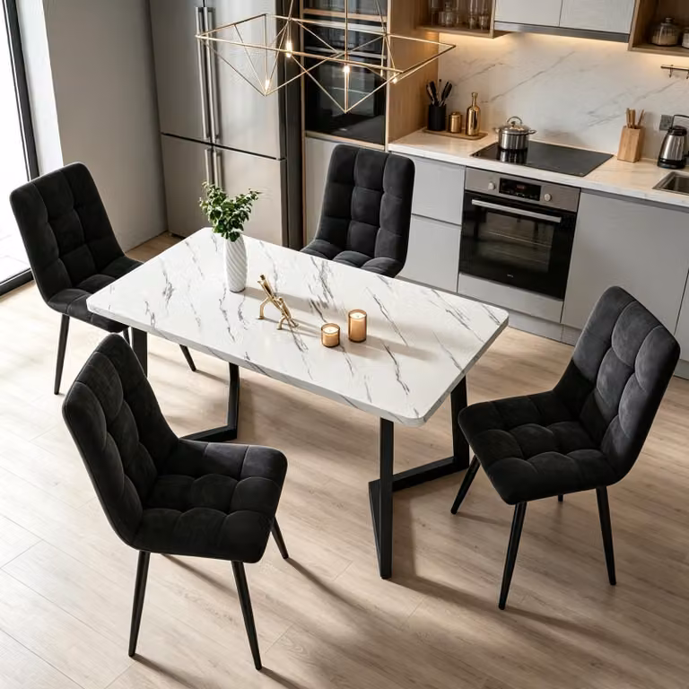 INONEFT, 4 sedie da pranzo in velluto, poltrone imbottite con schienale ergonomico, struttura in metallo robusta, sedie da pranzo adatte per cucina e soggiorno, colore grigio