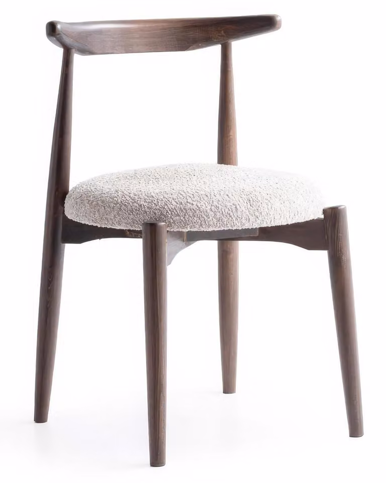 Sedia da pranzo moderna, grigio e marrone, imbottita, design, sedia da cucina in legno