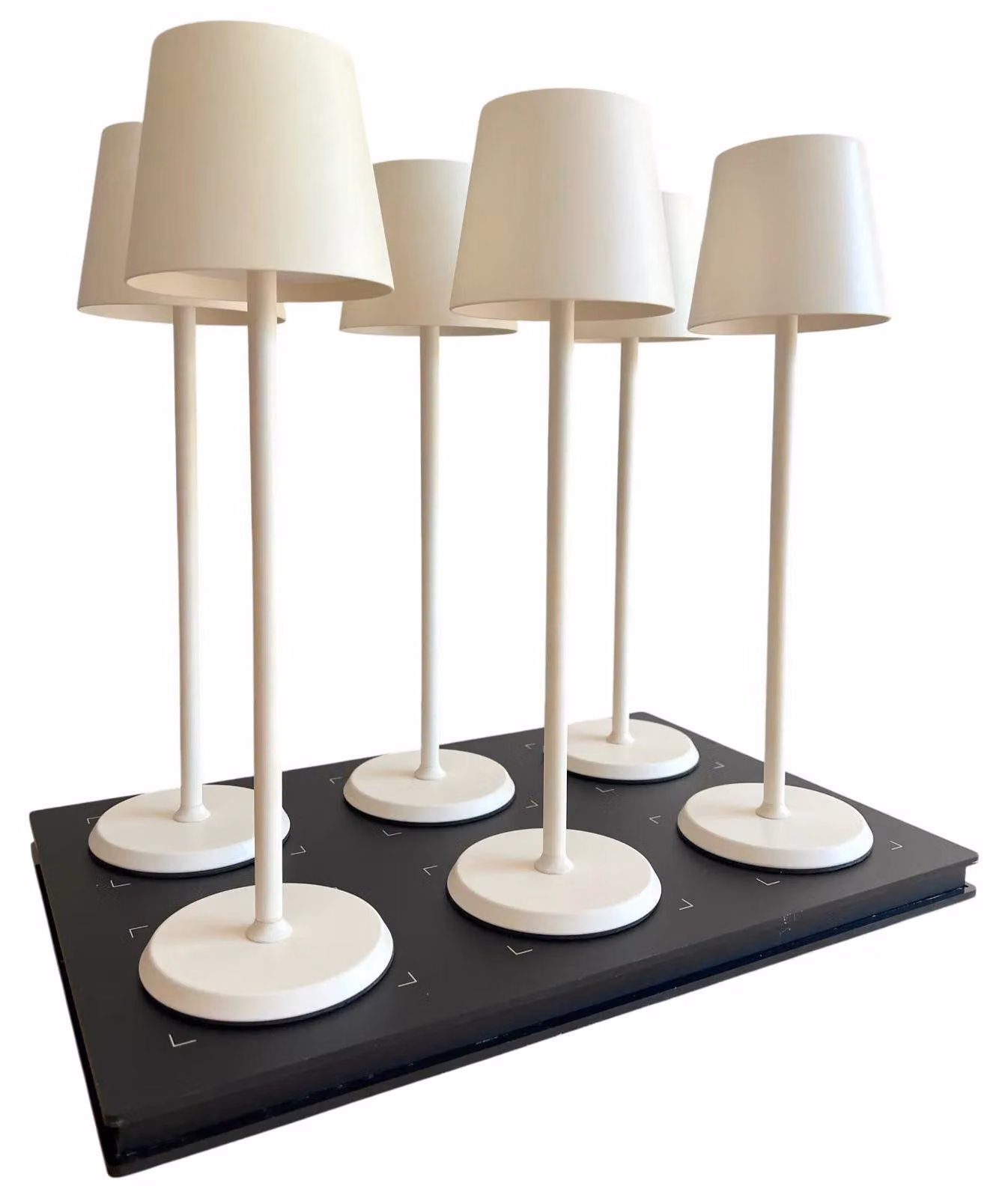 Warmpi Norda Cream lampada da tavolo LED senza fili per ristoranti, set da 6 con stazione di ricarica