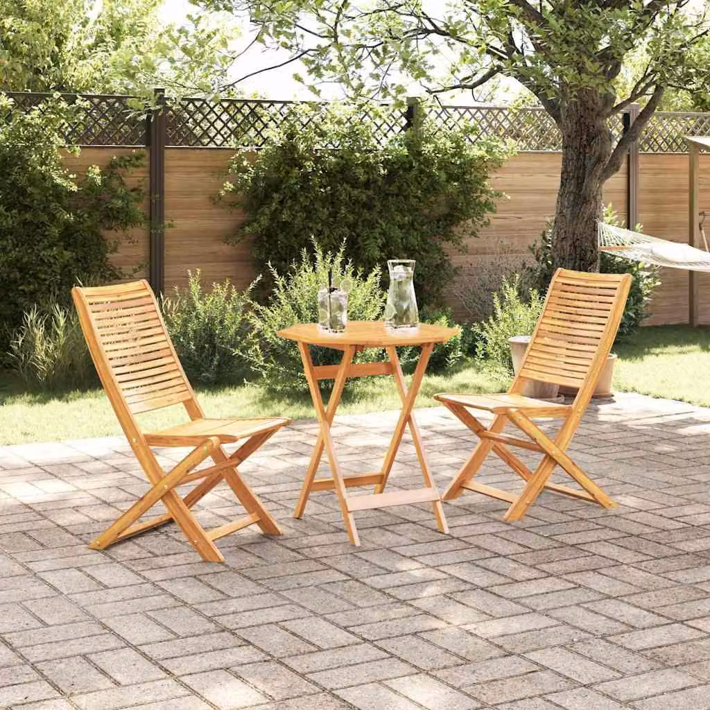 Maison Exclusive - Set da bistrot pieghevole, 3 pezzi, legno massello di acacia, color marrone