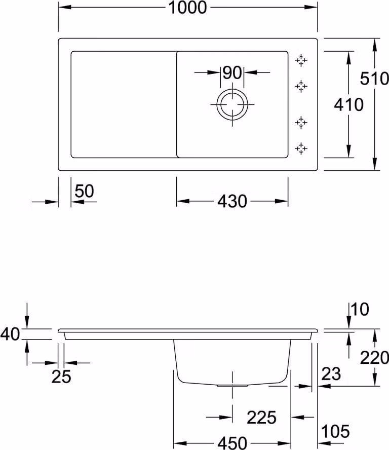 Villeroy & Boch 679002J0 EB-SP Timeline 60 1000x510mm