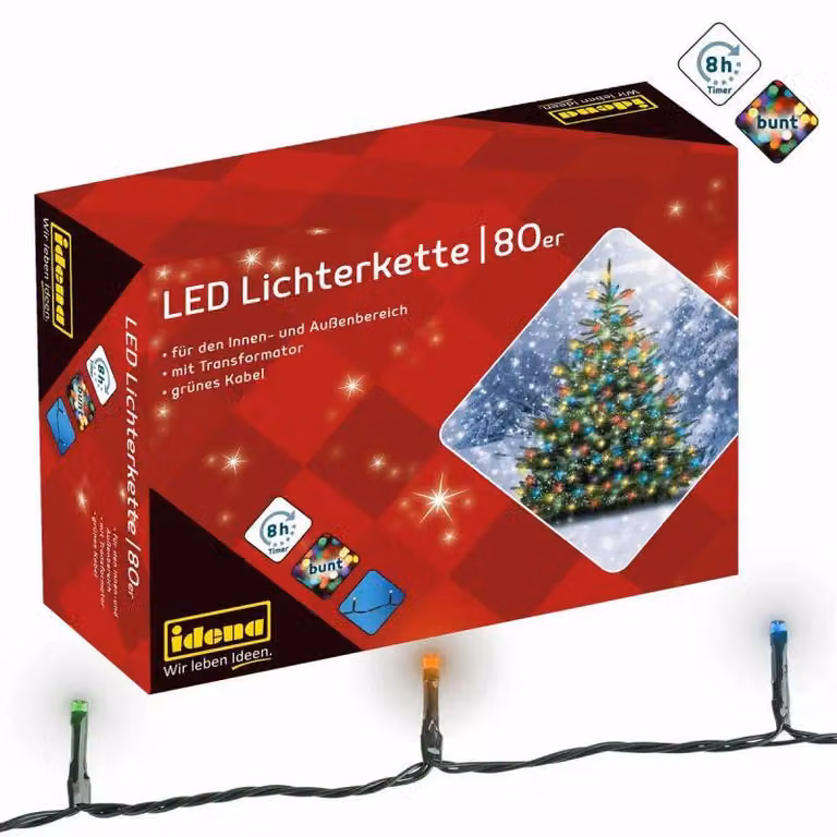 Fata LED con 80 LED colorati / per interni ed esterni