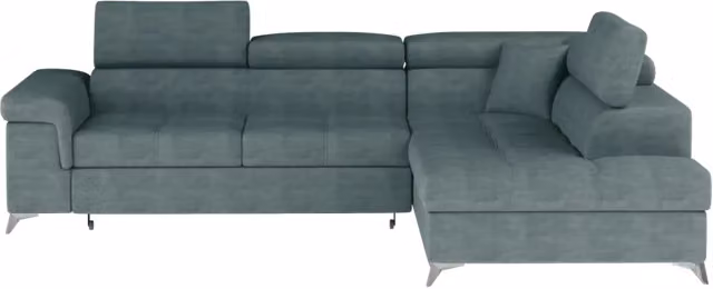 Divano letto angolare PALAZZO MEUBLORAMA 4 posti petrol con vano contenitore e poggiatesta regolabile L/P/H: 275 x 202 x 88 cm