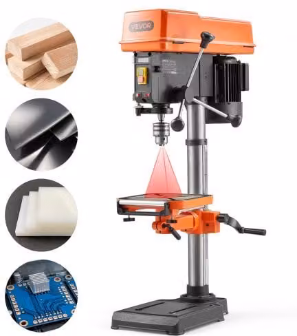 VEVOR Trapano a Colonna da Banco 340 mm, Potenza 550 W, Arancione