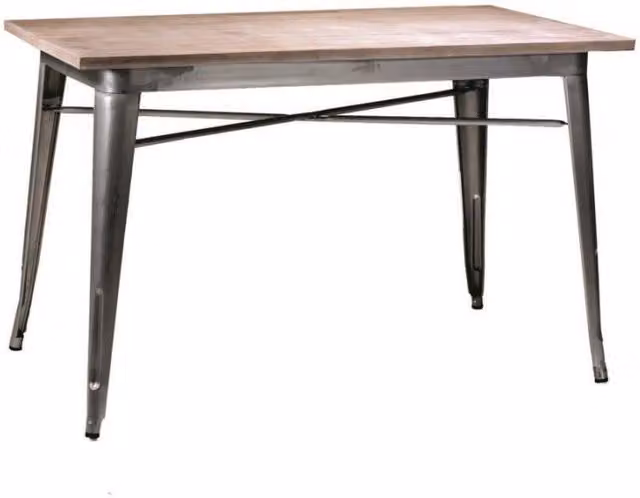 Tavolo ferro bristol top in legno galvanizzato cm 160x80h76