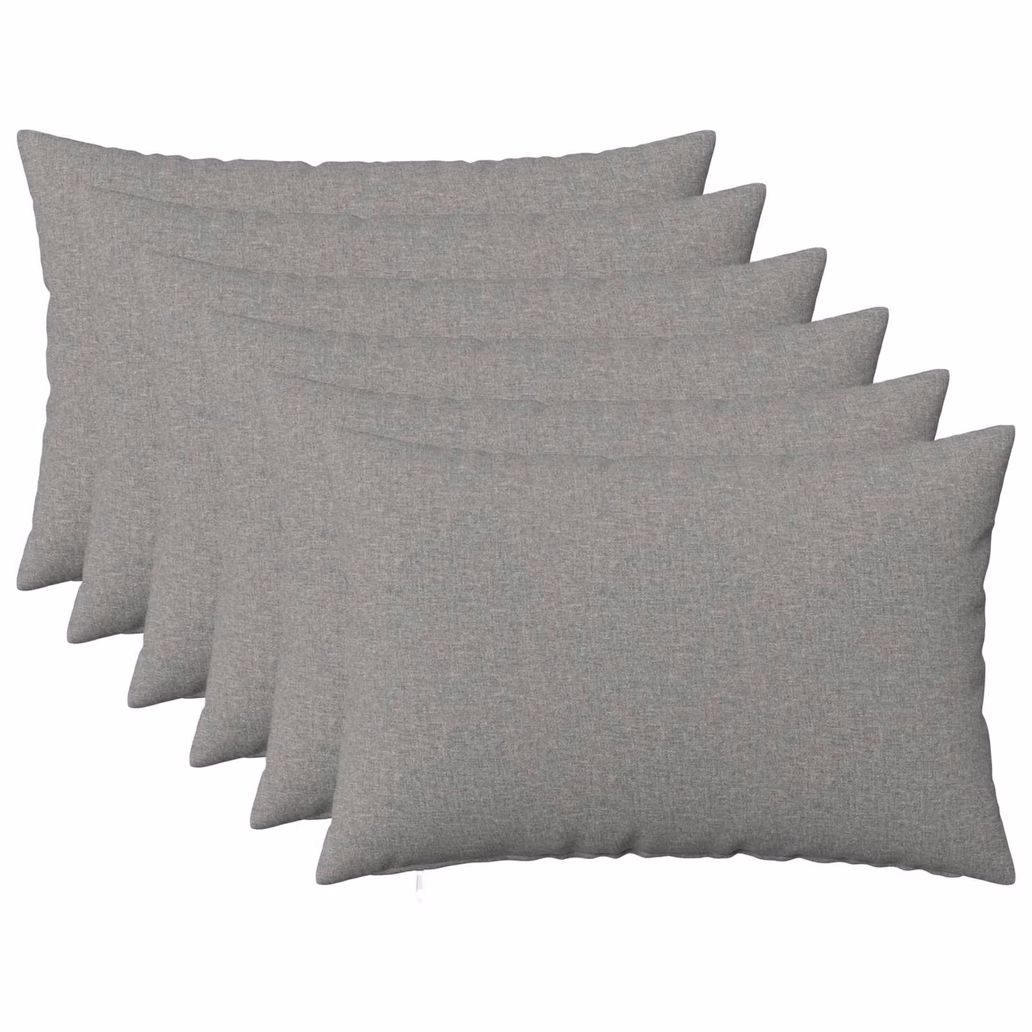Set di 6 federe vidaXL HEERLEN in tessuto grigio, L 50 cm x P 30 cm