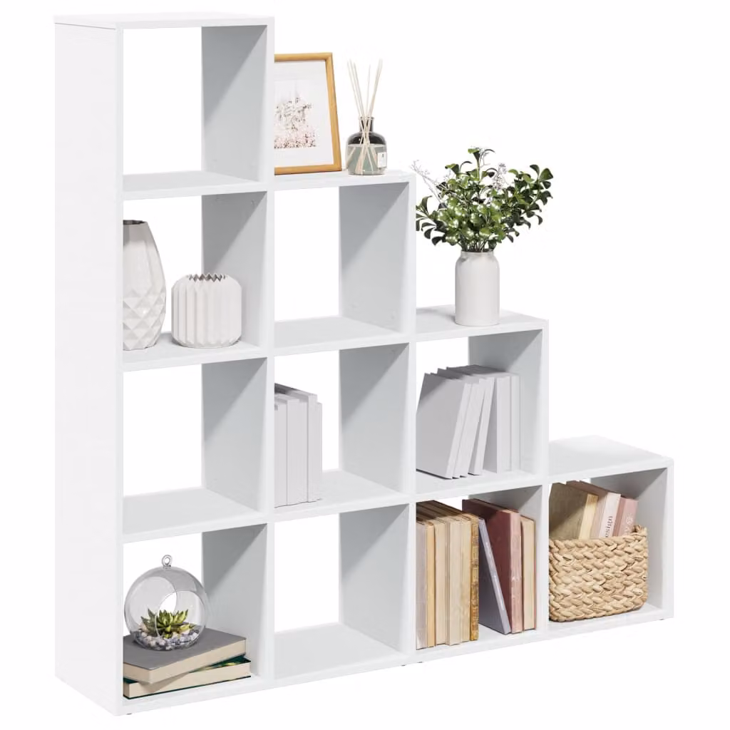 Libreria Divisorio vidaXL con 4 Ripiani Bianca in MDF per Soggiorno e Ufficio L/P/H: 131,5 x 29 x 131,5 cm
