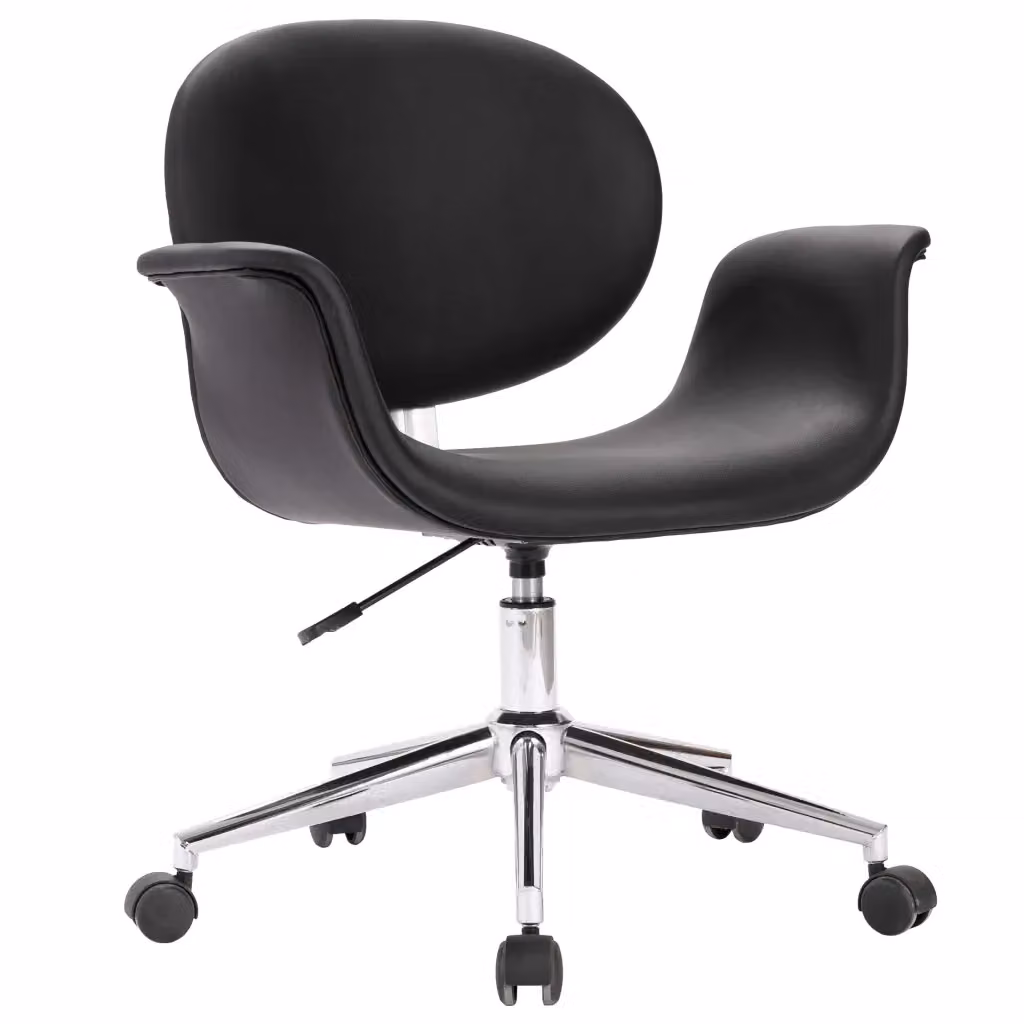 Sedia da Pranzo Girevole Moderna vidaXL in Similpelle Nero con Ruote – 2