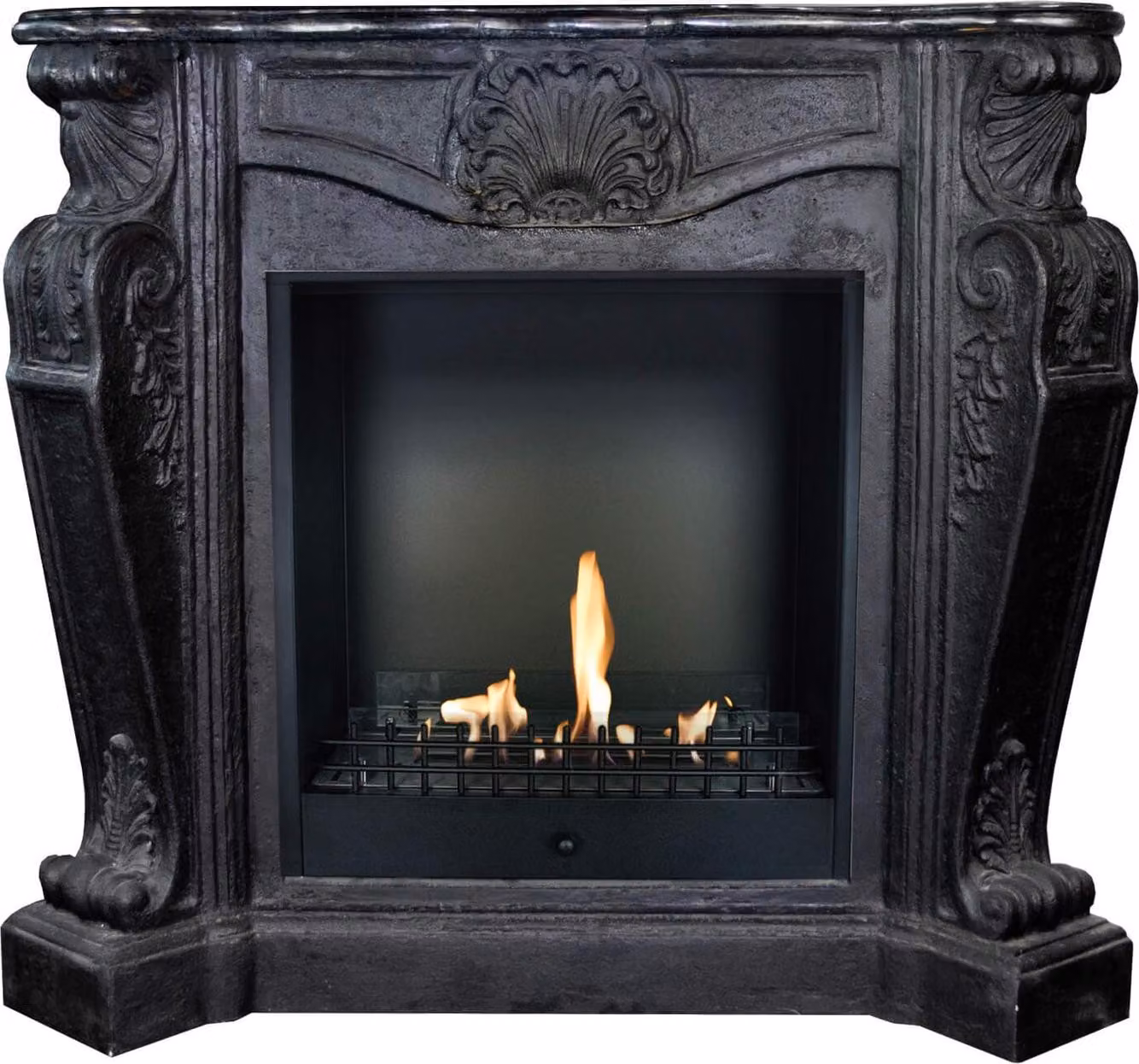 Caminetto etanolo Xaralyn - Louis BCL-B - pietra naturale nera - riscaldamento 3 kW - caminetto da incasso incluso - caminetto decorativo