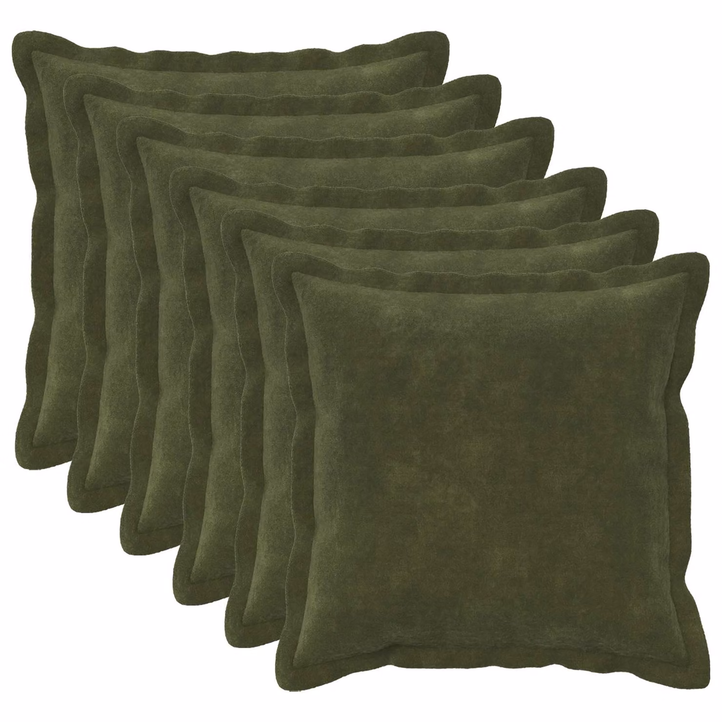 Set di 6 federe vidaXL HOUTEN in microfibra verde, L 50 cm x P 50 cm