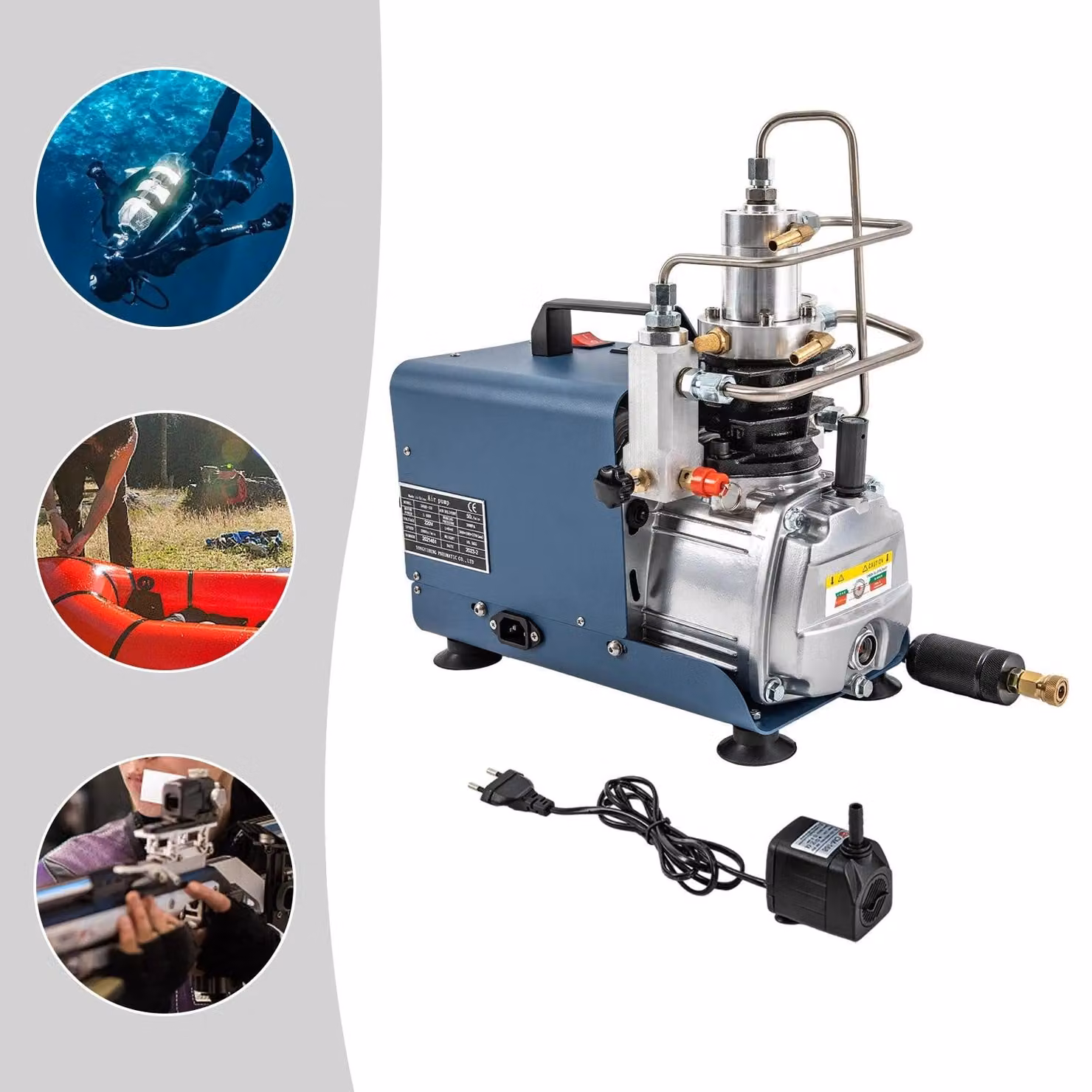 Compressore ad alta pressione – Compressore d'aria – Compressore industriale – Motore da 1,8 kW – Pressione di 300 bar