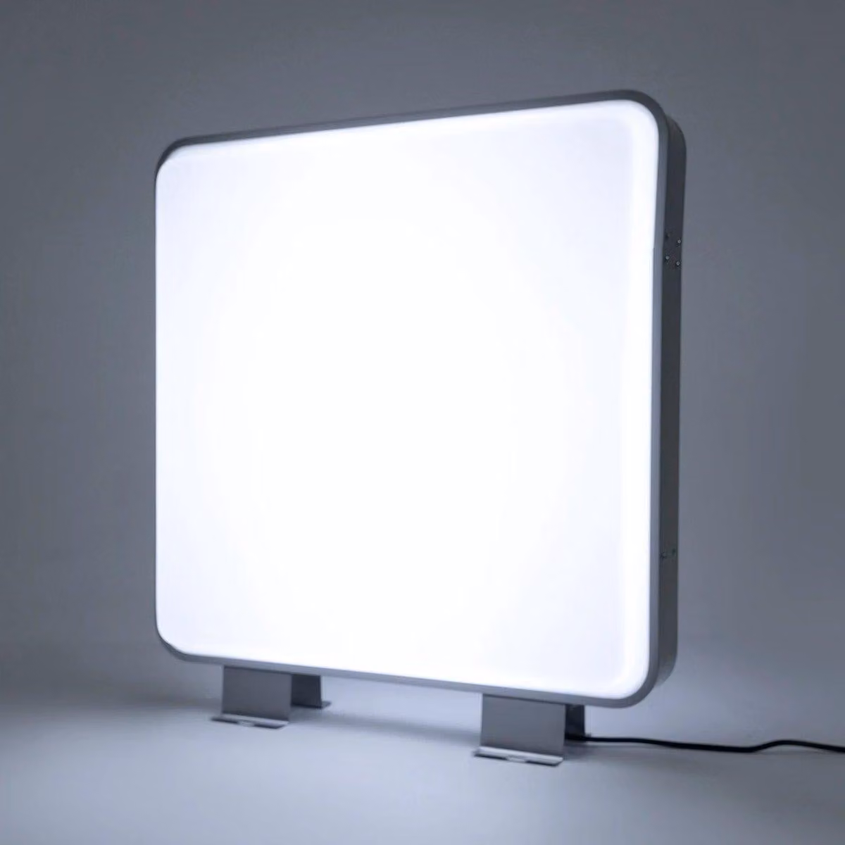 Pannello luminoso pubblicitario a LED, fronte-retro, dimensioni 60x60 cm, 16 Watt, colore bianco, ideale per negozi e attività di ristorazione