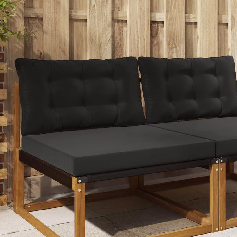 vidaXL Cuscino per divano da esterno in poliestere nero L: 80 cm, P: 68,5 cm