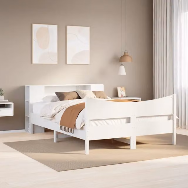Giroletto senza Materasso Bianco 140x200 cm Legno Massello Pino 3323300