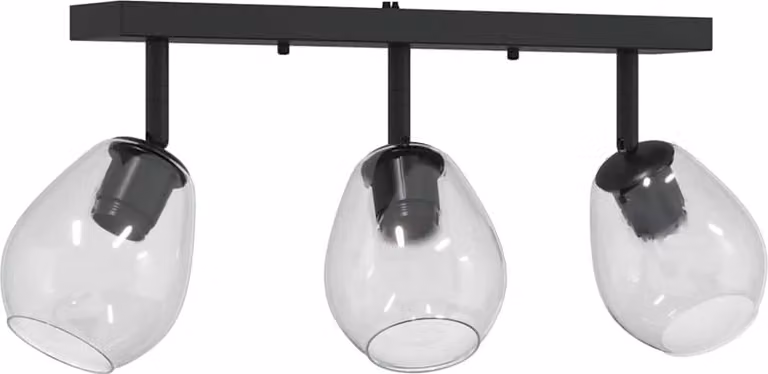 Faretto da soffitto Nero 54 x 13 x 26 cm Vetro e Metallo