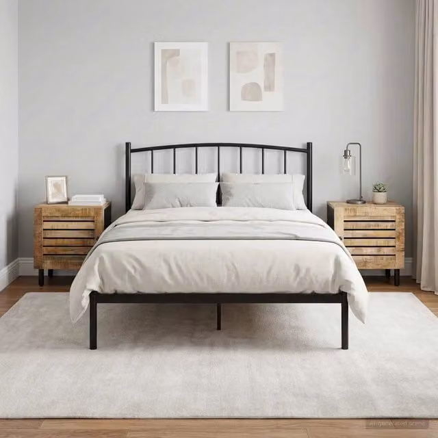 Set di 2 comodini vidaXL in legno di mango massello naturale marrone L/P/H: 40 x 33 x 46 cm