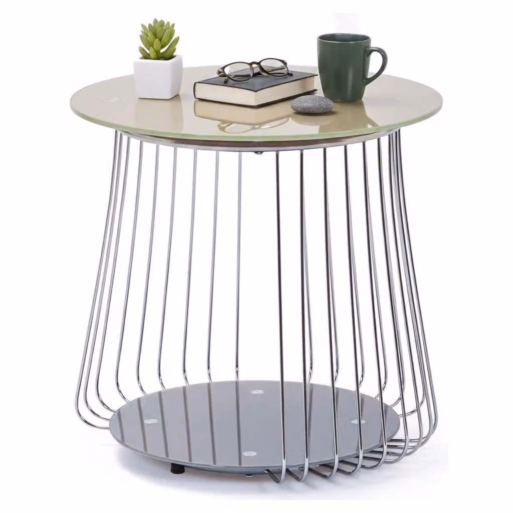 Cavalese Tavolino da Salotto Circolare in Metallo Grigio L/P/H: 50 x 50 x 50 cm – 2