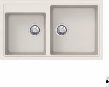 Lavello da incasso a due vasche Apell colore beige Larghezza: 86 cm