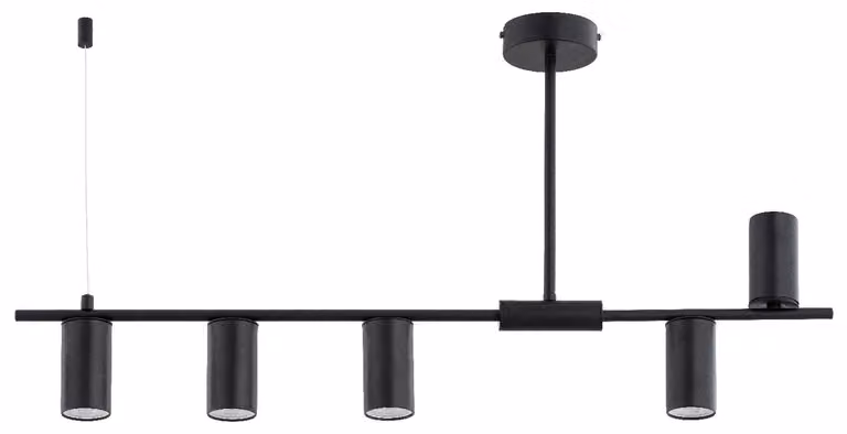 Lampada a sospensione URANOS nera 5xGU10x10W in metallo, dimensioni: 43x85x10 cm, IP20, Alfa